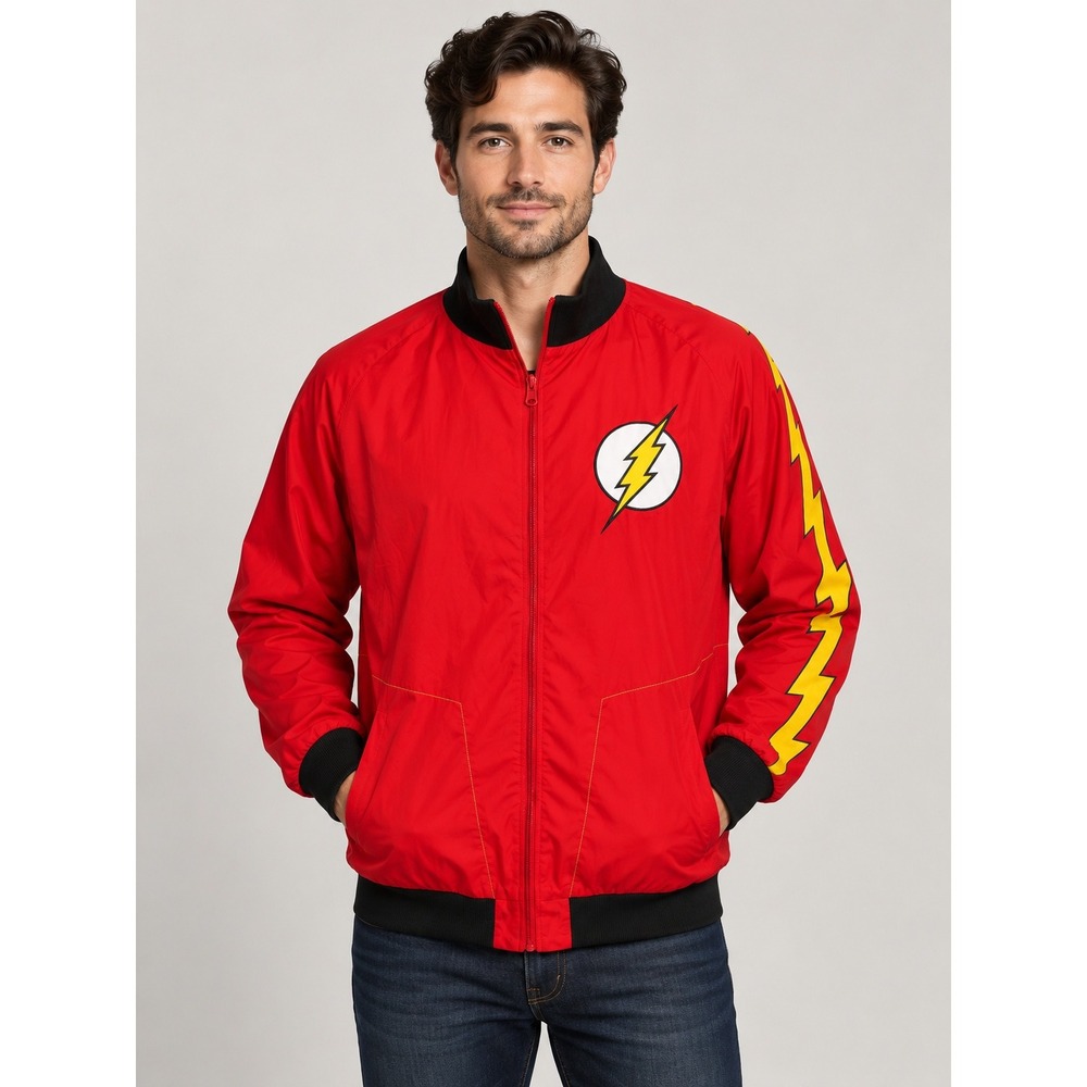 Culturefly The Flash Reversible Track Jacket Mens XL Red Yellow DC Comics Hero